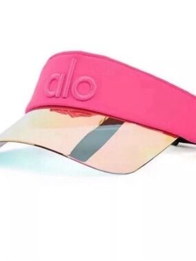 ALO Yoga Pink Visor with Iridescent Brim